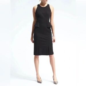 Banana Republic side peplum midi sheath dress, size 6